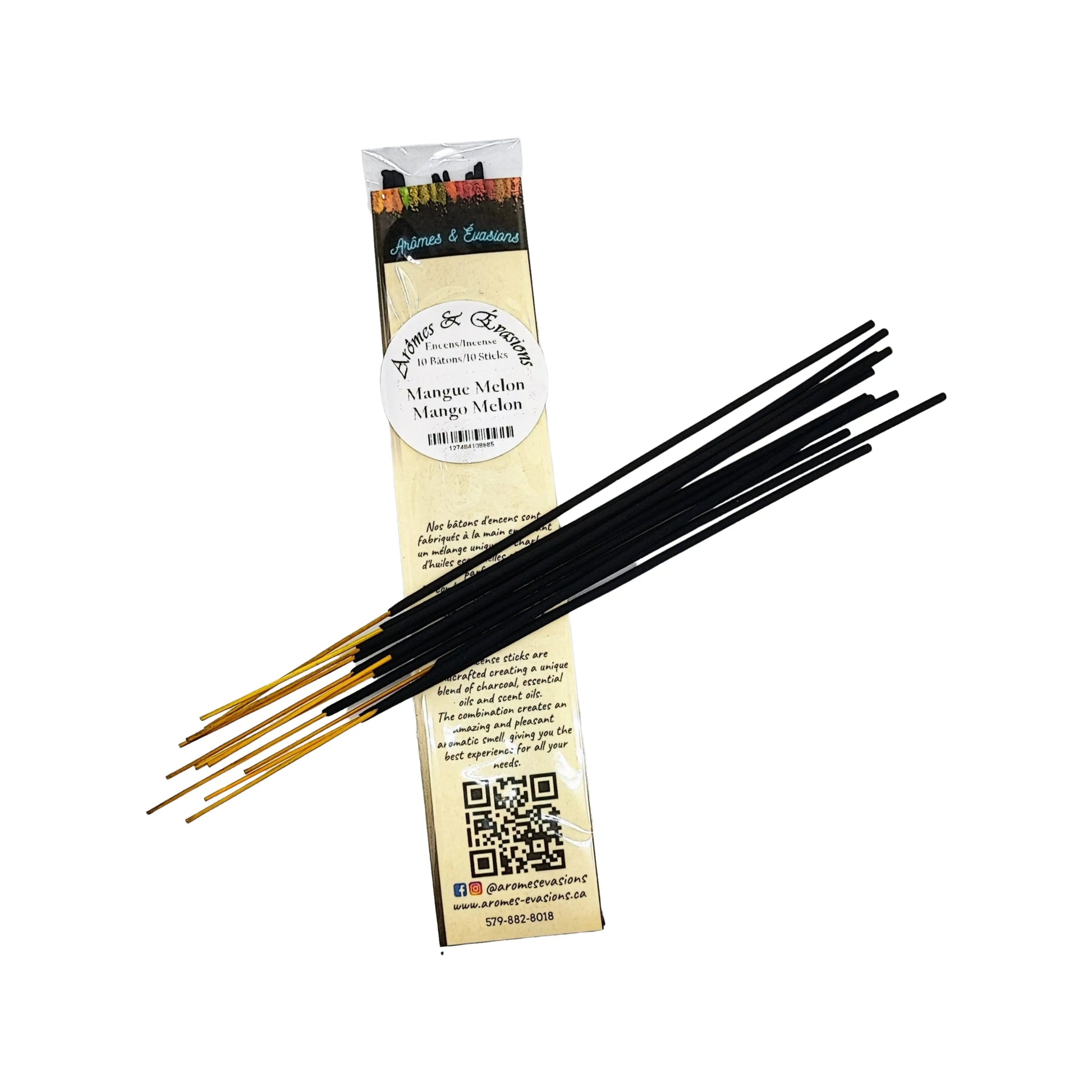 Incense Box -Mango & Melon -10 Sticks -Fruity Scent -Aromes Evasions 