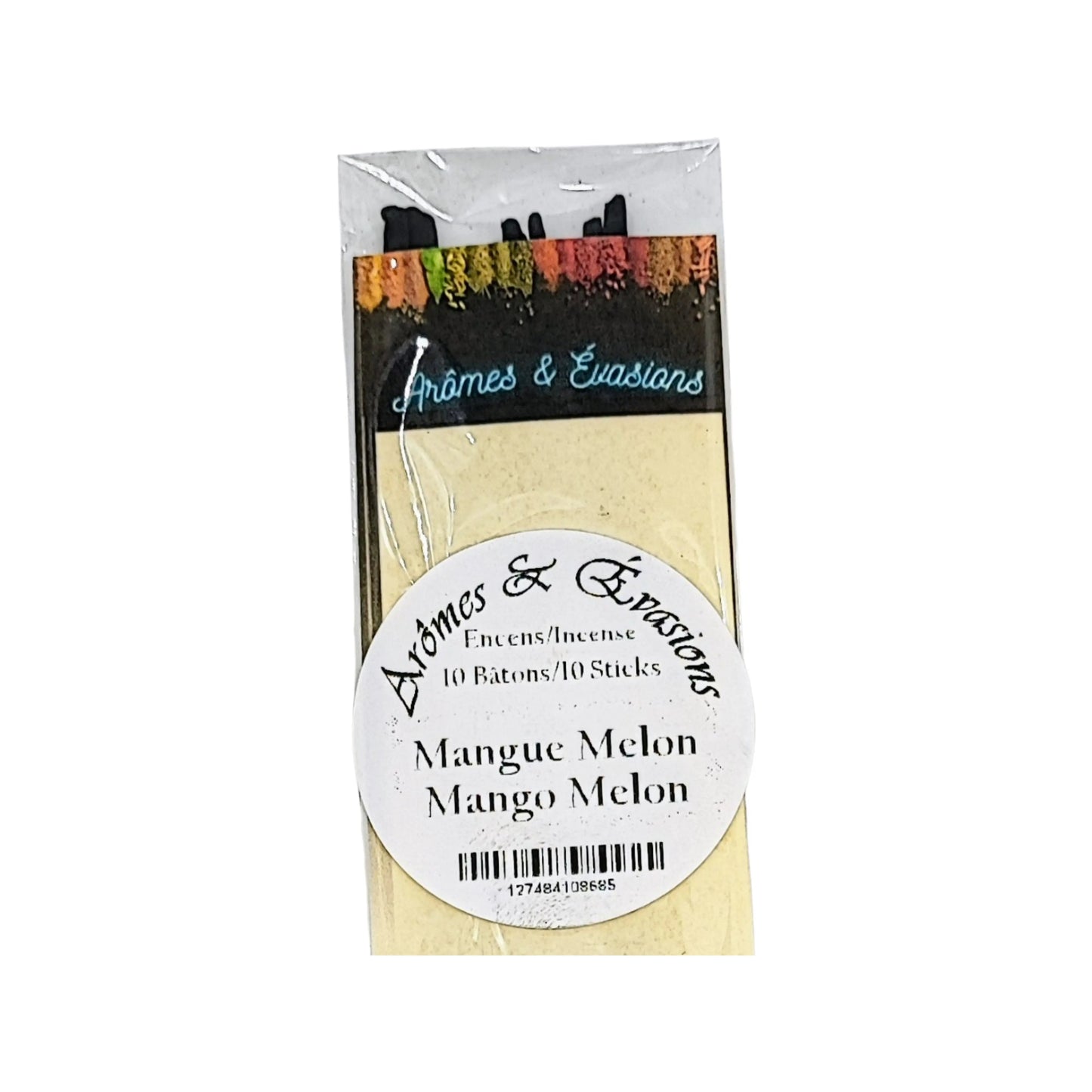 Incense Box -Mango & Melon -10 Sticks -Fruity Scent -Aromes Evasions 