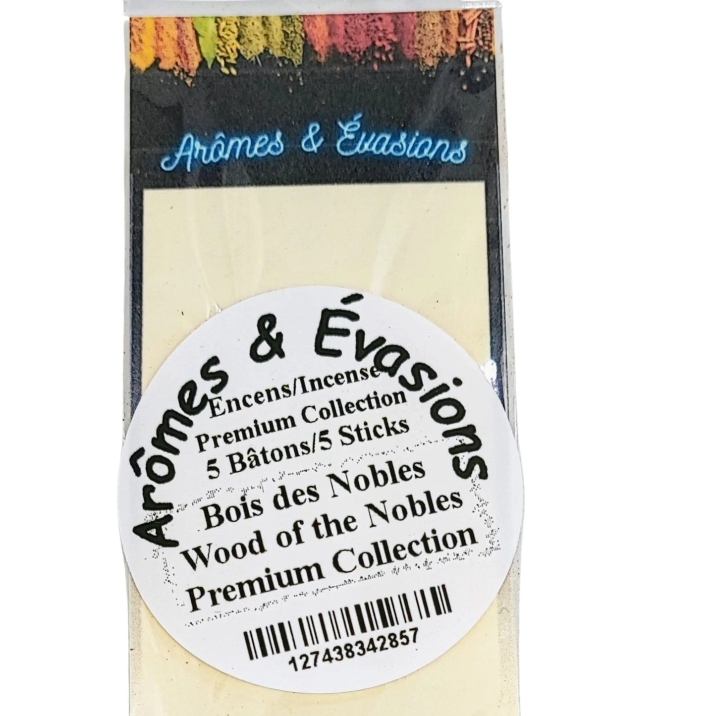 Incense Box -Premium Collection -Wood of the Nobles -5 Masala Sticks -Premium Collection -Aromes Evasions 