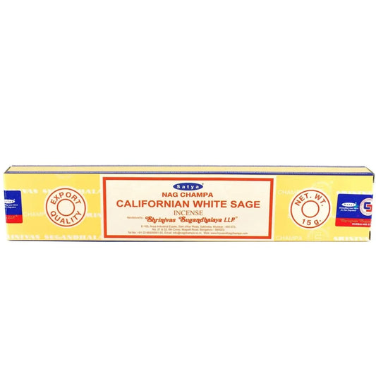 Incense Box -Satya -California White Sage -15g -Incense Sticks -Aromes Evasions 