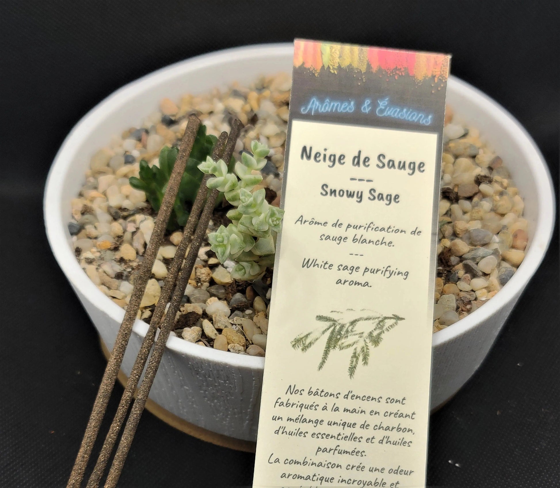 Incense Box -Snow Sage -10 Sticks Sticks Aromes Evasions