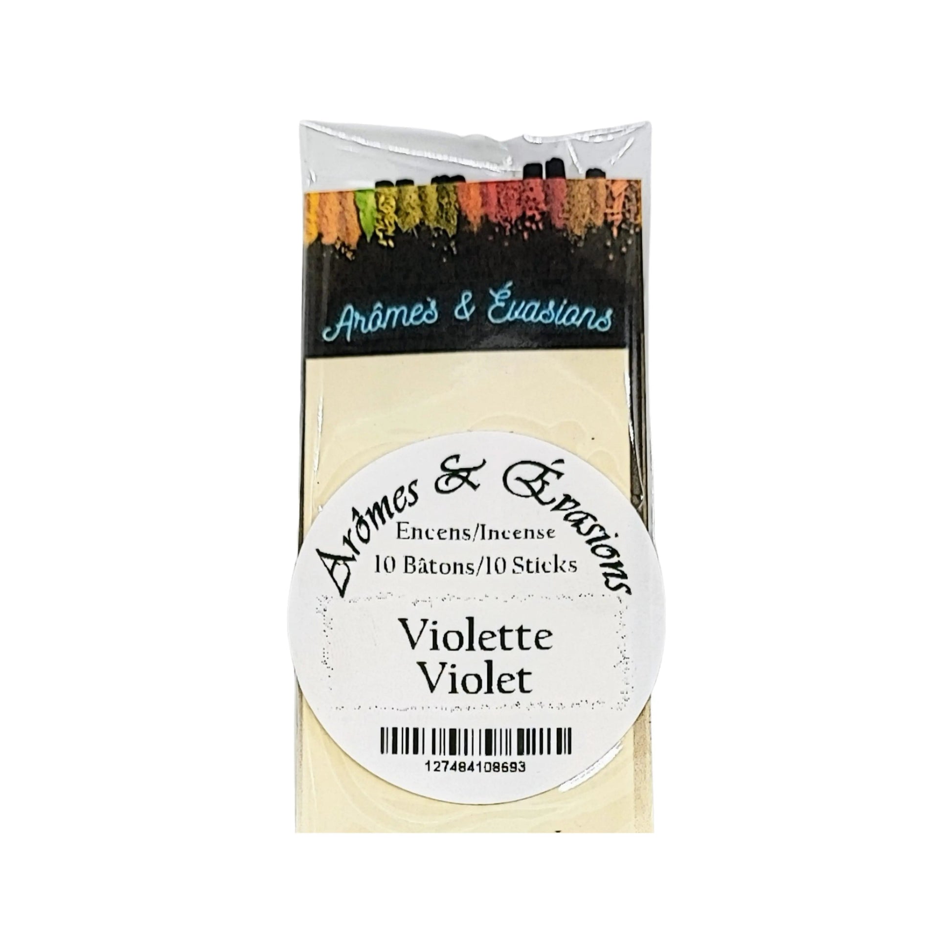 Incense Box -Violet -10 Sticks -Floral Scent -Aromes Evasions 