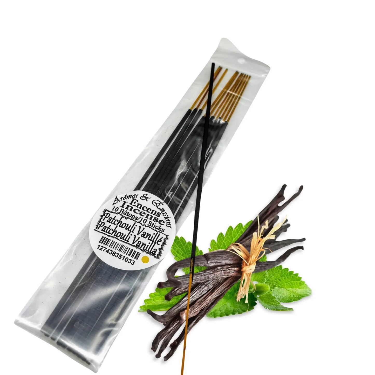 Incense Box -Patchouli Vanilla-10 Sticks -Spicy Scent -Aromes Evasions