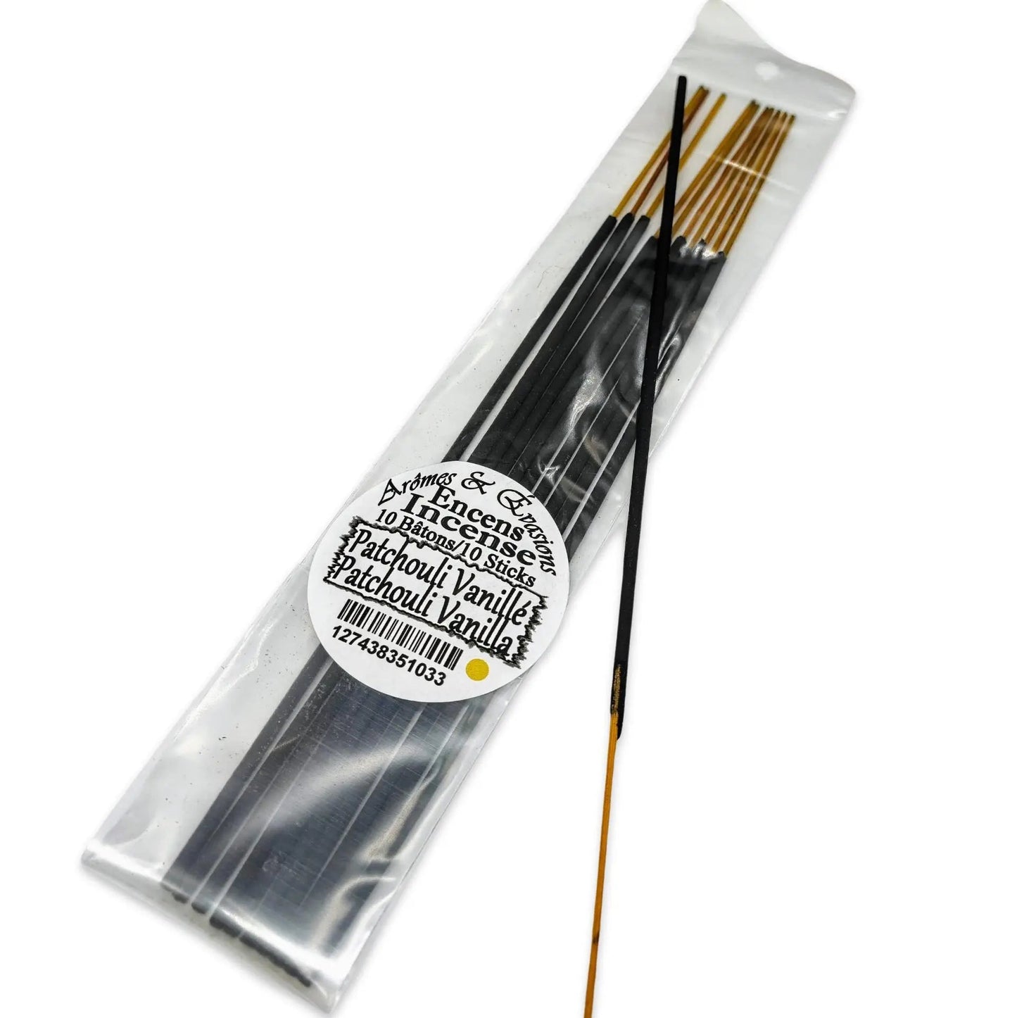 Incense Box -Patchouli Vanilla-10 Sticks -Spicy Scent -Aromes Evasions