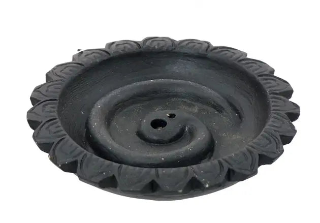 Incense Burner -Rope Holder -Black -Ceramic -Incense Rope -Aromes Evasions 