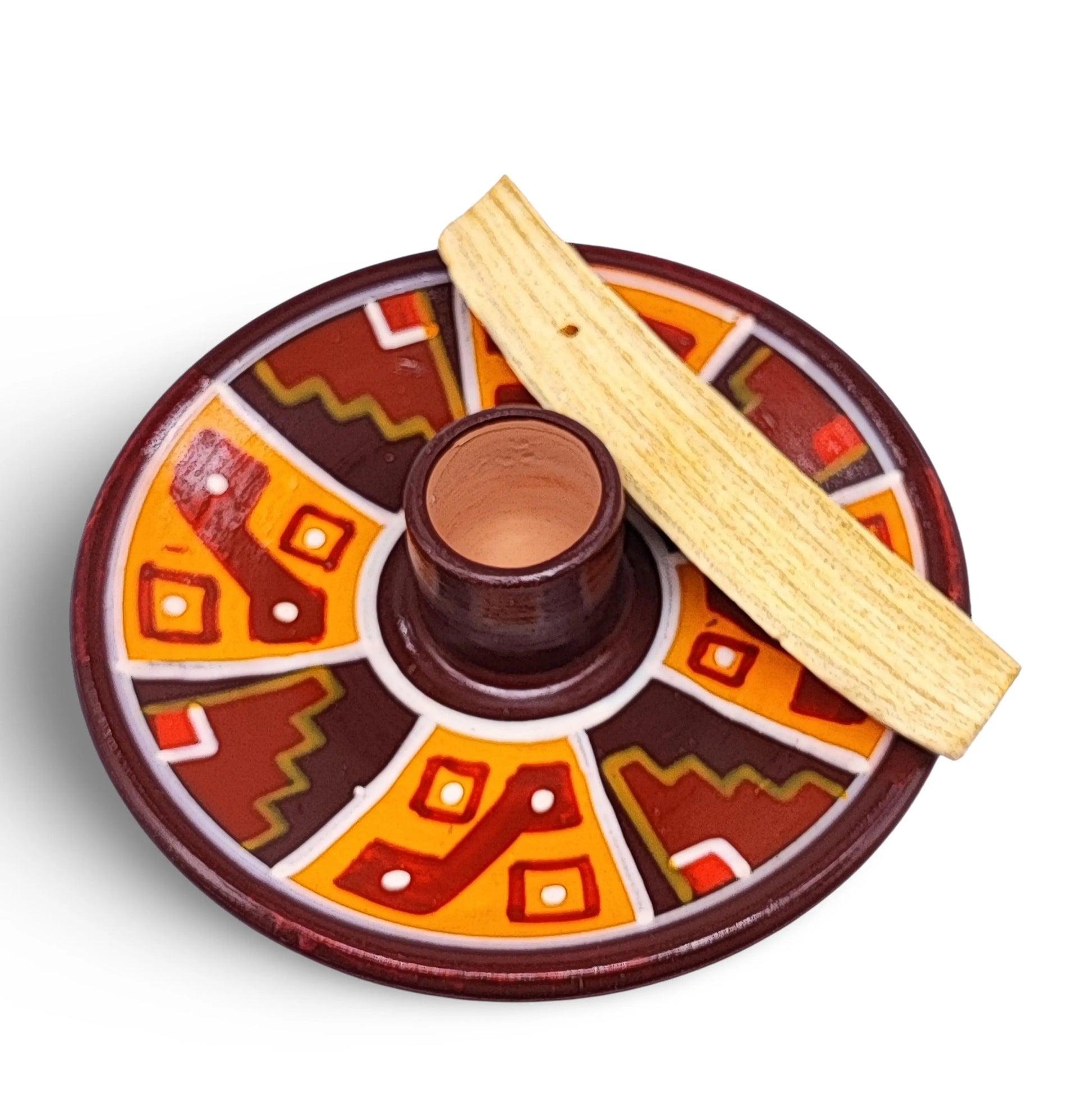 Incense Burner -Palo Santo -Peruvian Inca -Ceramic Dish -Arômes & Évasions