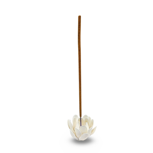 Incense Burner -Stick Holder -Ceramic -Lotus - Arômes et Évasions