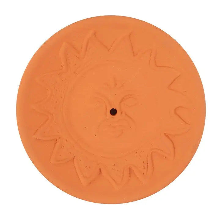 Incense Burner -Stick Holder -Terracotta -Sun -Sticks -Arômes & Évasions