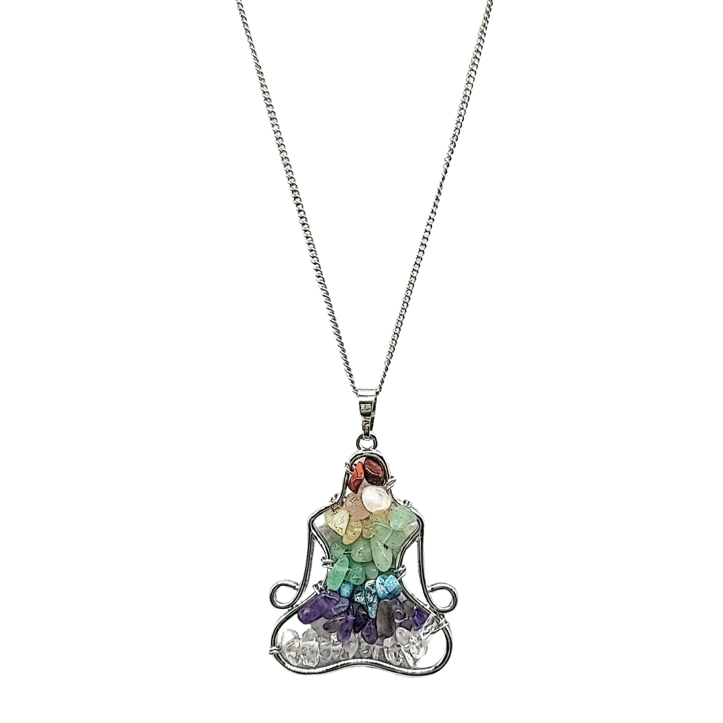 Necklace -7 Chakras Gemstone -Yoga Shape -7 Chakras -Aromes Evasions 