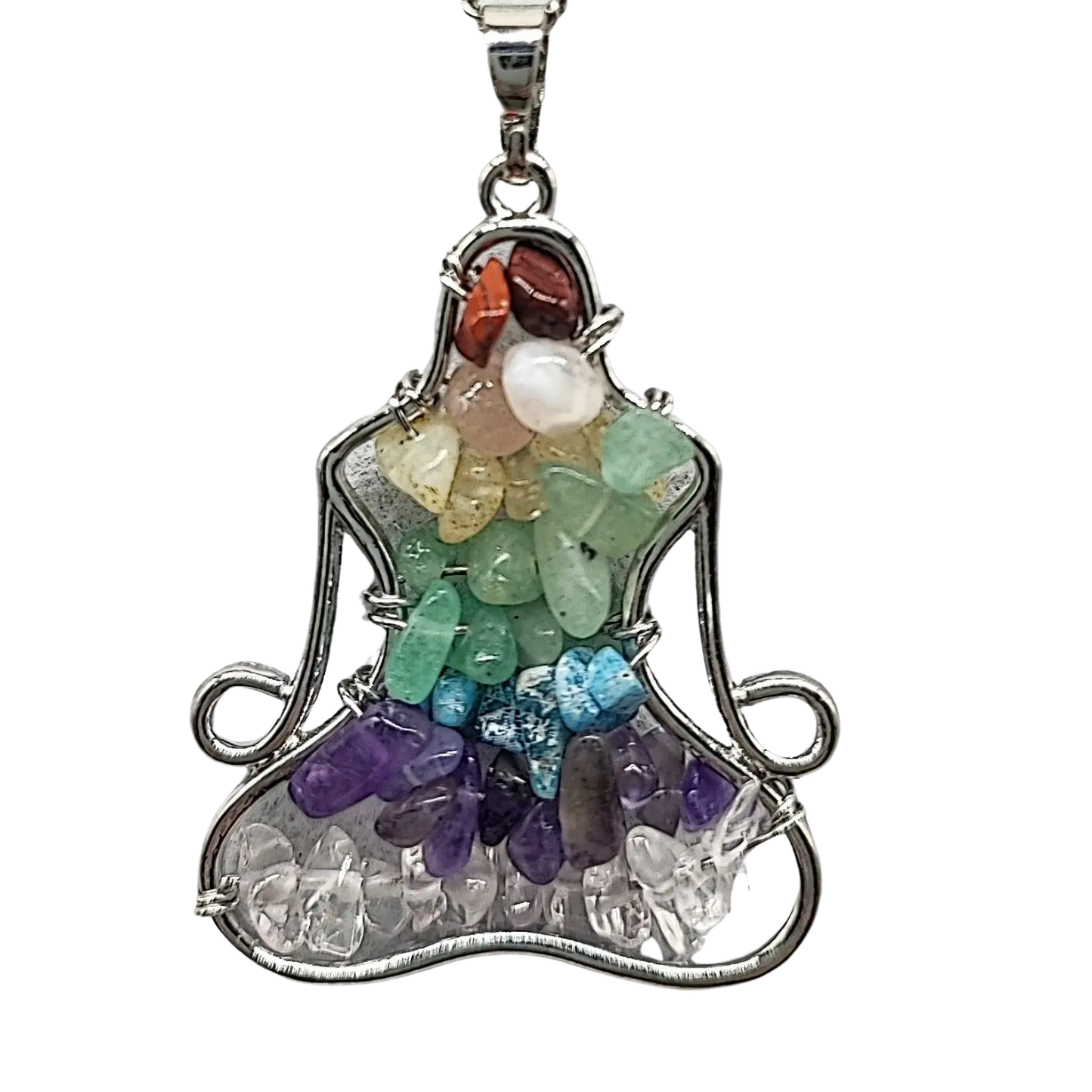 Necklace -7 Chakras Gemstone -Yoga Shape -7 Chakras -Aromes Evasions 