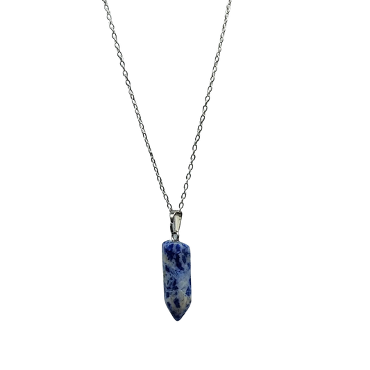 Necklace -Bullet Point -Gemstone Pendant -Sodalite -Bullet Point -Aromes Evasions 