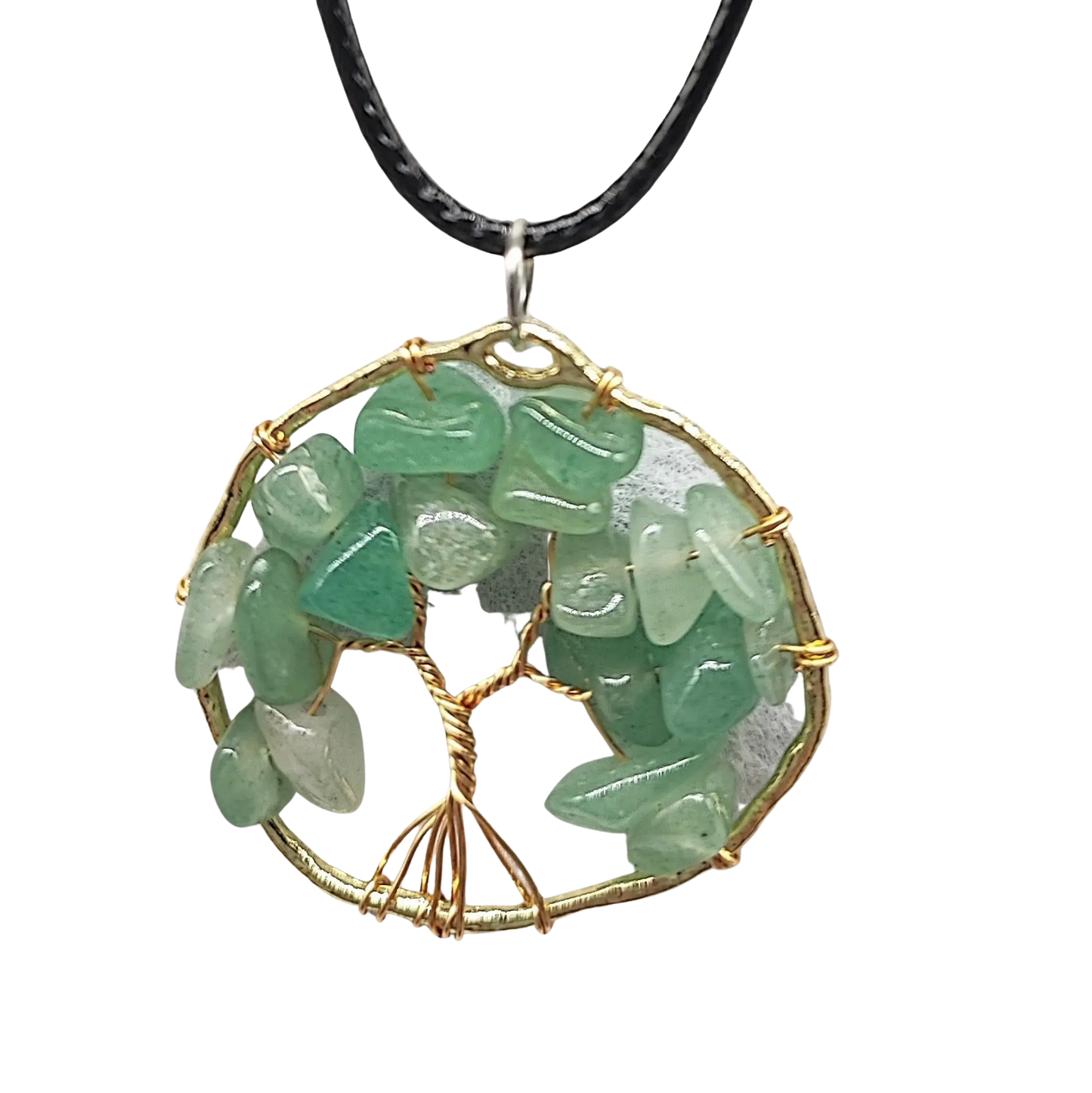 Necklace -Copper Wire Wrap -Tree of Life & Green Aventurine -Tree of Life -Aromes Evasions 