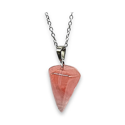 Necklace -Mini Cone -Cherry Quartz -Snowflake Obsidian -Aromes Evasions 