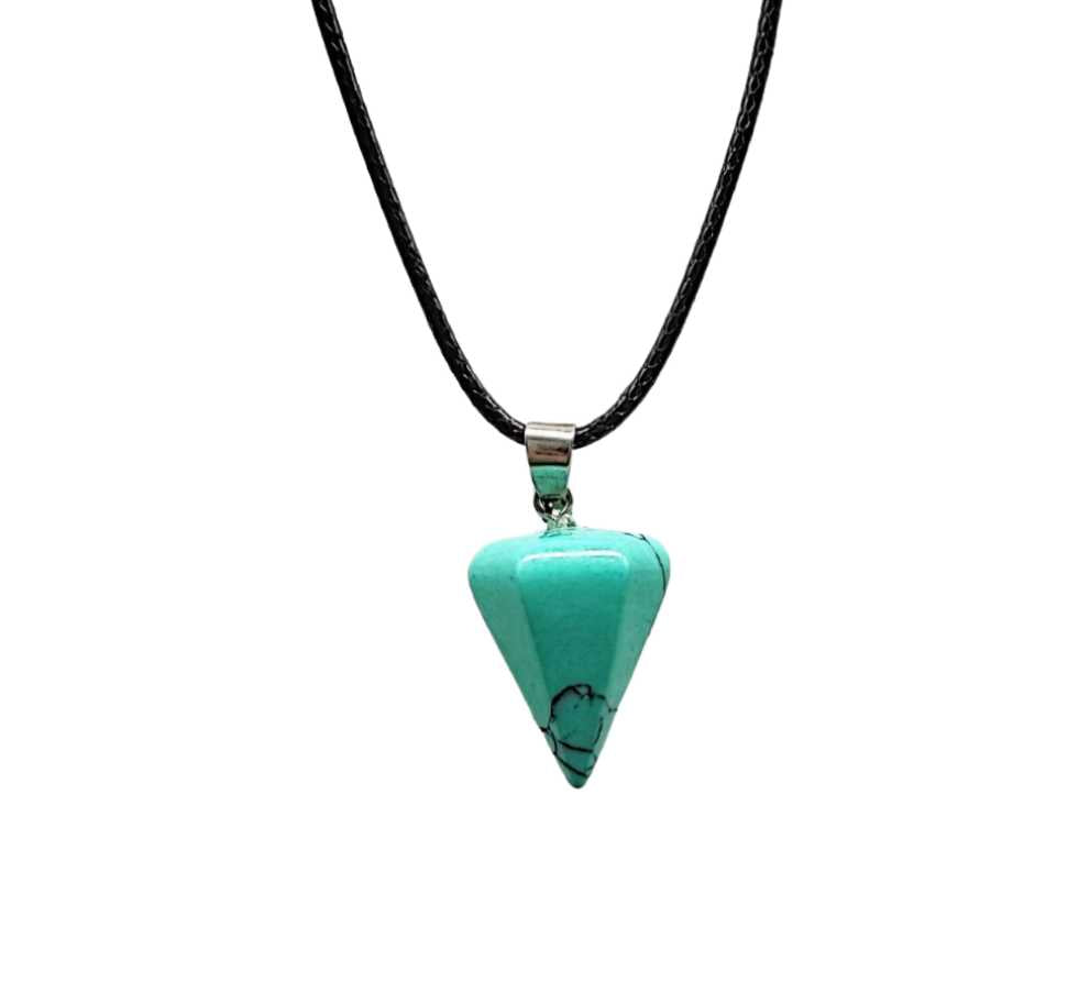 Necklace -Small Cone Pendant -Turquoise -Small Cone Shape -Aromes Evasions 