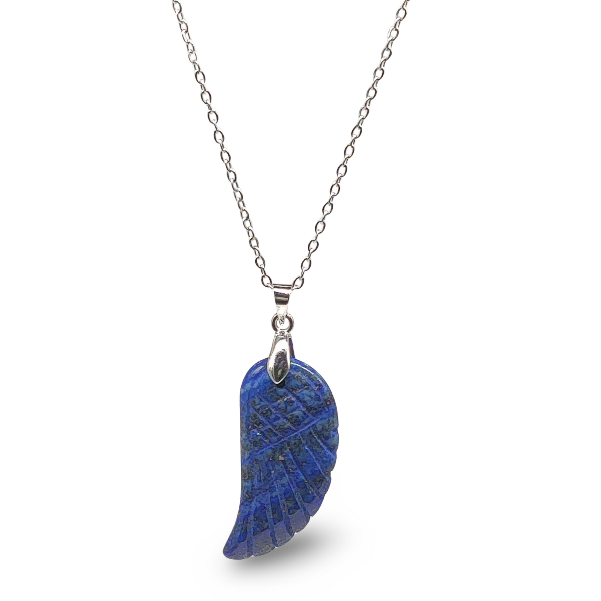 Necklace -Gemstone -Angel Wings -Lapis Lazuli - Arômes et Évasions