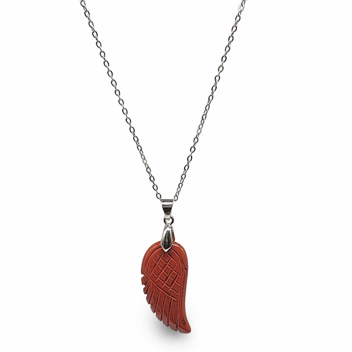 Necklace -Gemstone -Angel Wings -Red Jasper - Arômes et Évasions