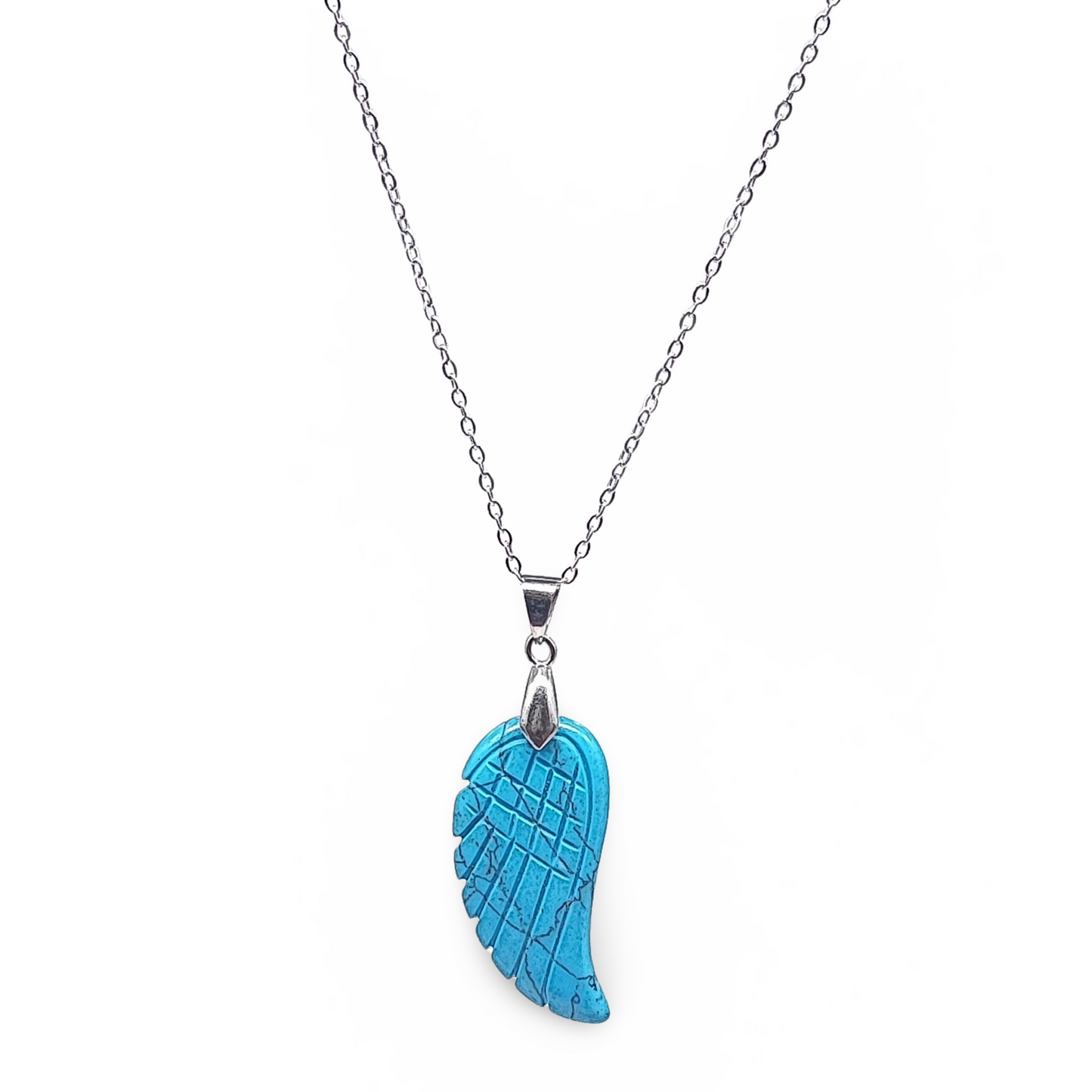 Necklace -Gemstone -Angel Wings -Turquoise - Arômes et Évasions