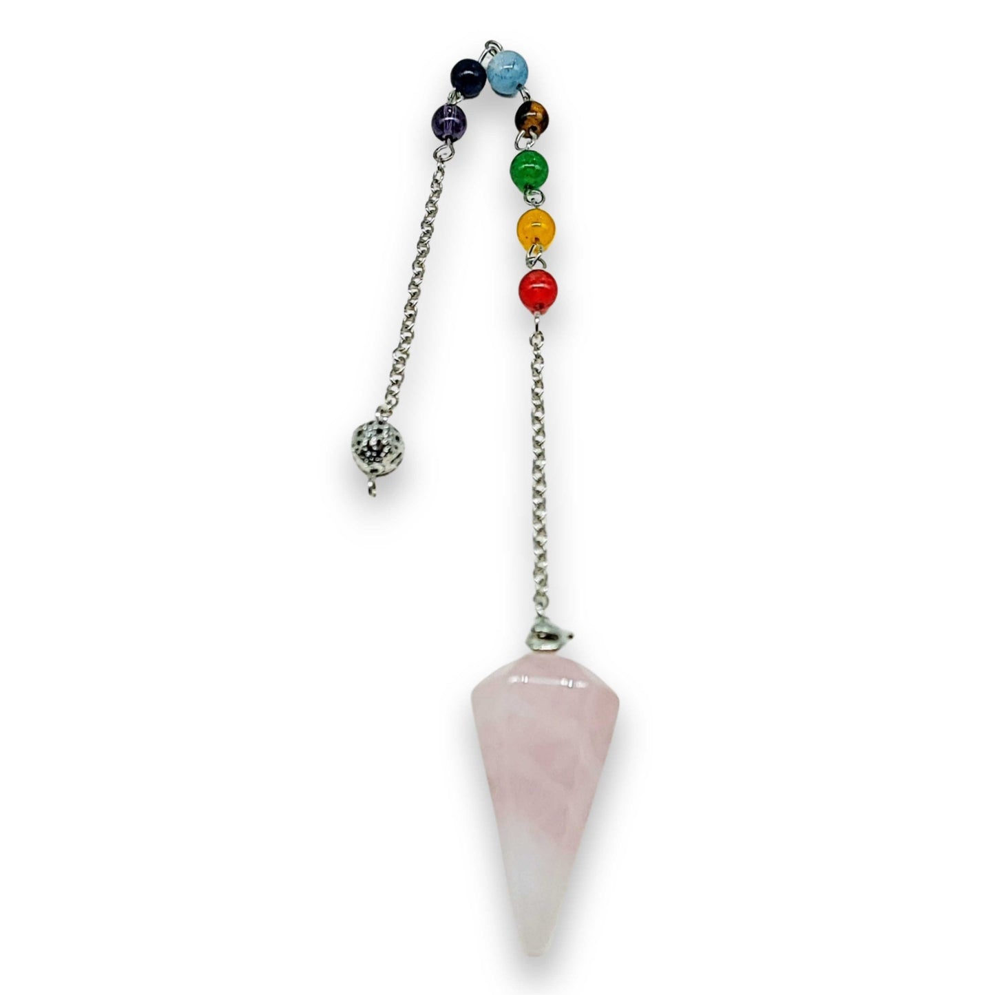 Pendulum -Cone -Rose Quartz -7 Chakras -Pendulum -Aromes Evasions 