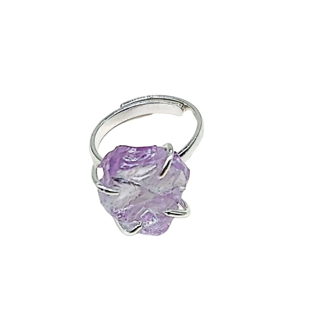 Ring -Amethyst -Solitaire Stone -Adjustable -Amethyst -Aromes Evasions 