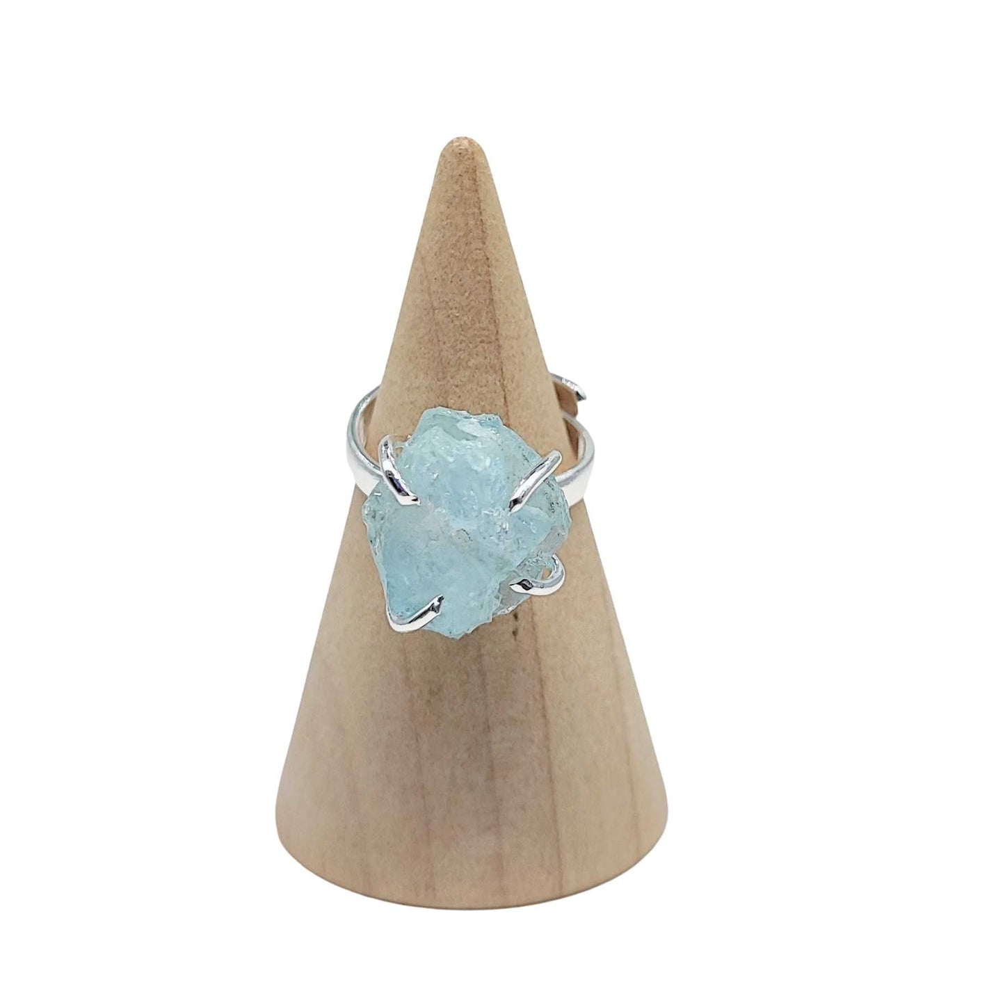 Ring -Aquamarine -Solitaire Stone -Adjustable -Aquamarine -Aromes Evasions 