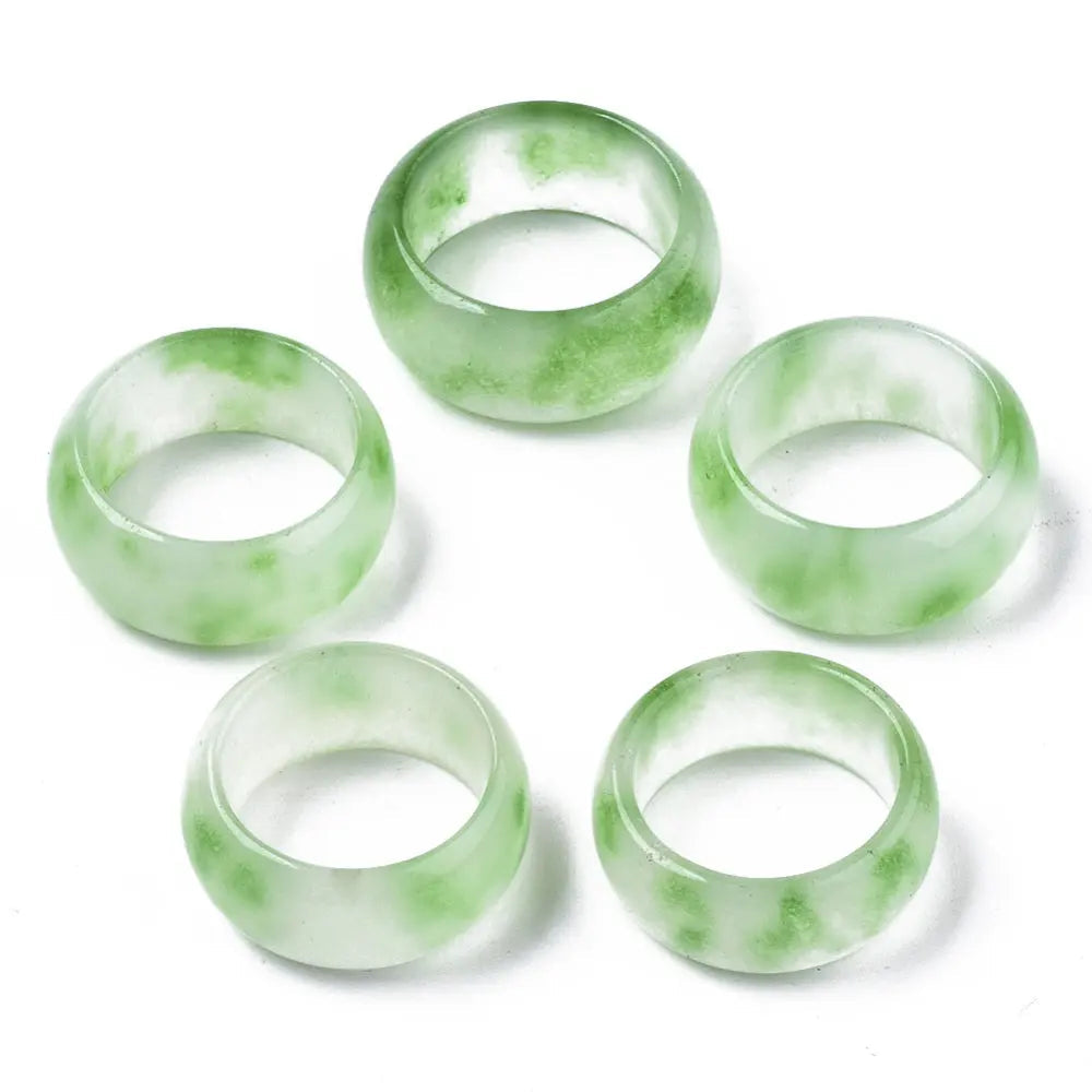 Ring -Natural Jade -Size 6-10 Jade Aromes Evasions 