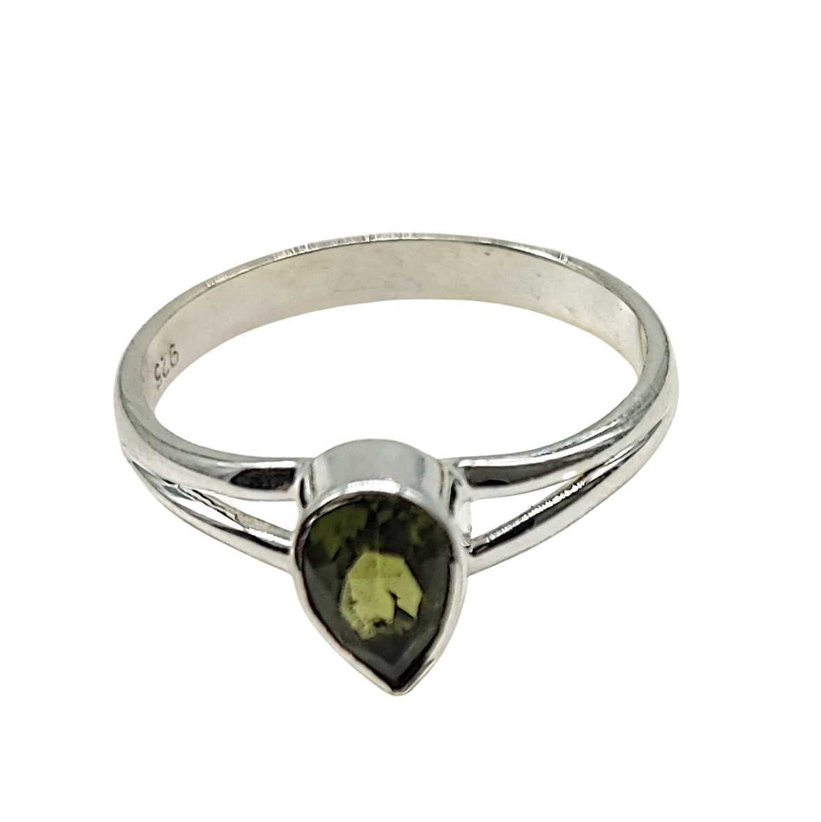 Ring -Natural Moldavite -Sterling -Silver -Size 9 -Moldavite -Aromes Evasions 