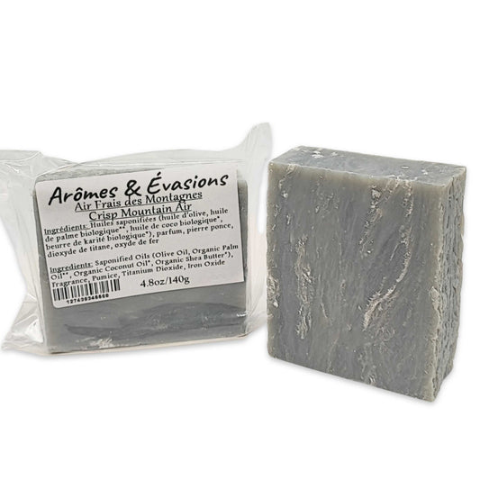 Soap Bar -Cold Process -Crisp Mountain Air-For Men -Woody Scent -Aromes Evasions 