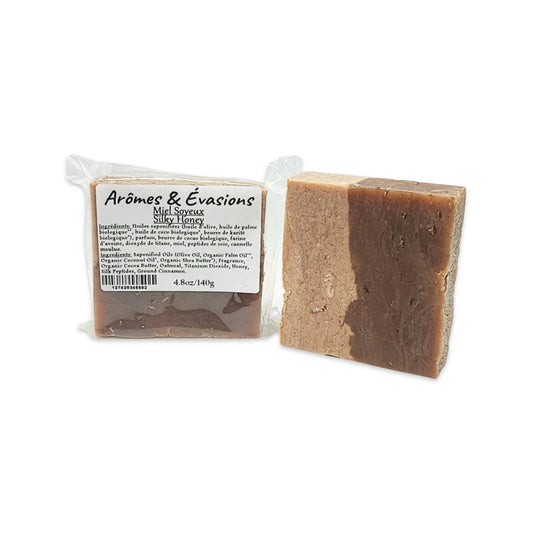 Soap Bar -Cold Process -Silky Honey -Sweet Scent -Aromes Evasions 