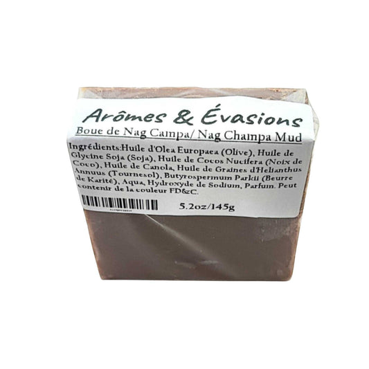 Soap Bar -Nag Campa Mud -5.2oz -5.2oz/145g -Aromes Evasions 