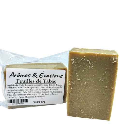 Soap Bar -Tobacco Leaves -5oz/140g -Woody Scent -Aromes Evasions 