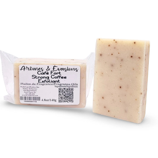 Soap Bar -Cold Process -Exfoliant -Strong Coffee -Spicy Scent -Aromes Evasions