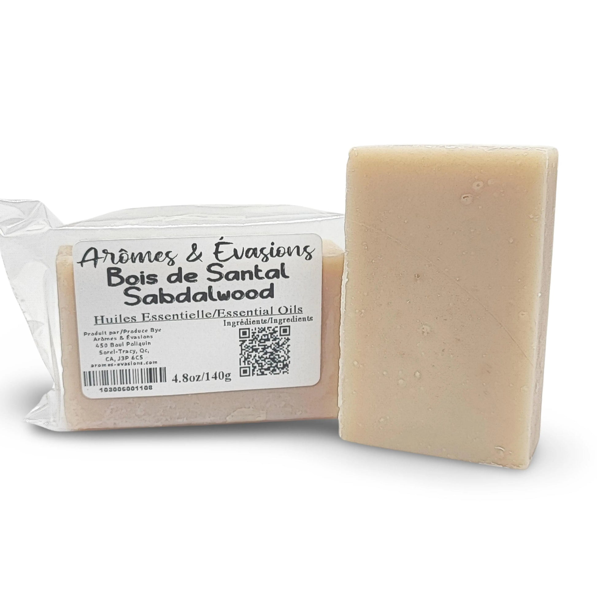 Soap Bar -Cold Process -Sandalwood -Woody Scent -Aromes Evasions