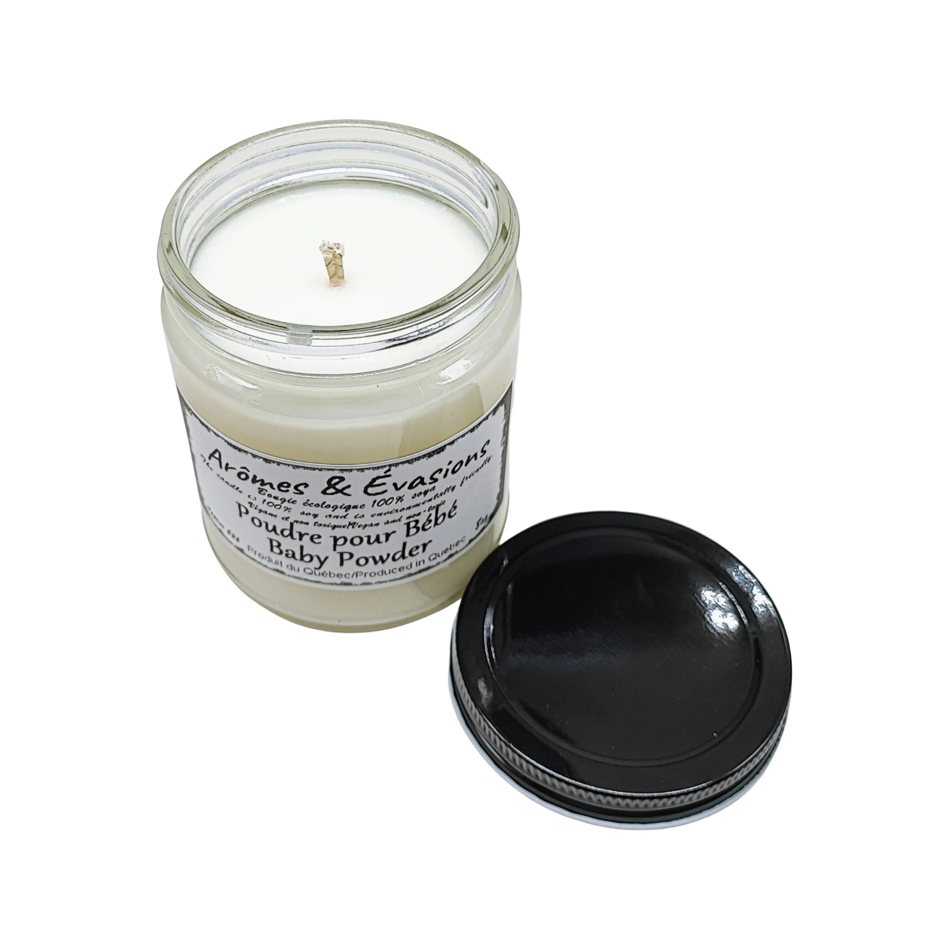 Soy Candle -Baby Powder -8oz -8oz -Aromes Evasions 