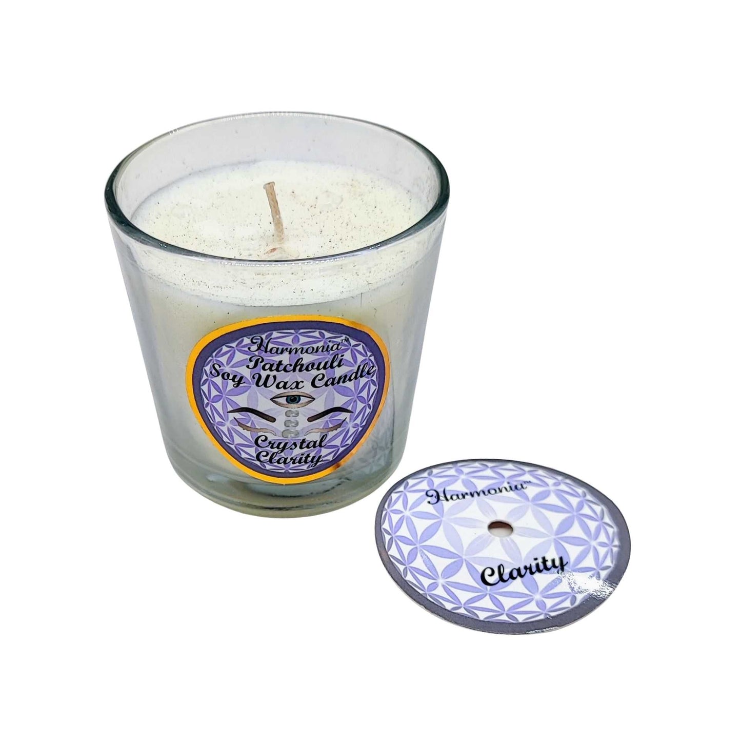 Soy Candle -Harmonia Clarity -Patchouli & Crystal Stone -3oz -3oz -Aromes Evasions 