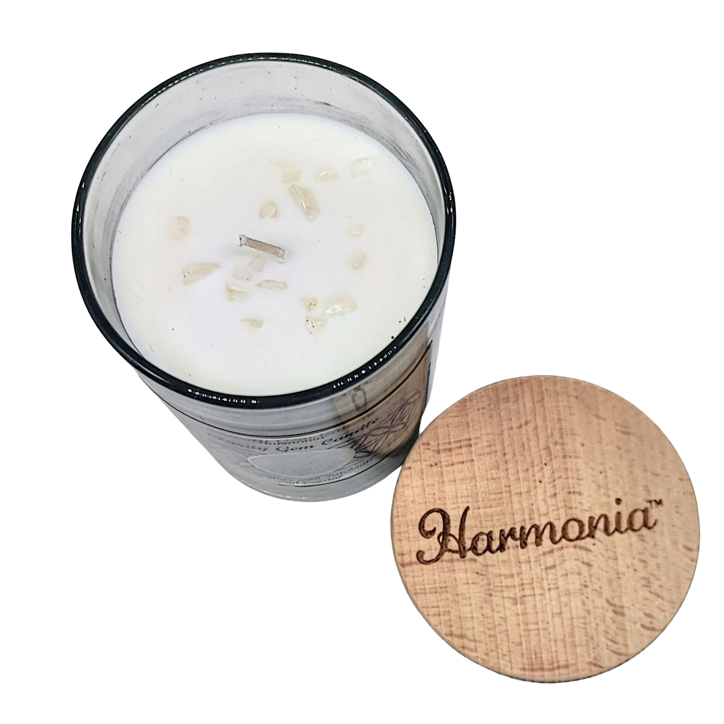 Soy Candle -Harmonia Clarity -Patchouli & Crystal Stone -9oz -9oz -Aromes Evasions 