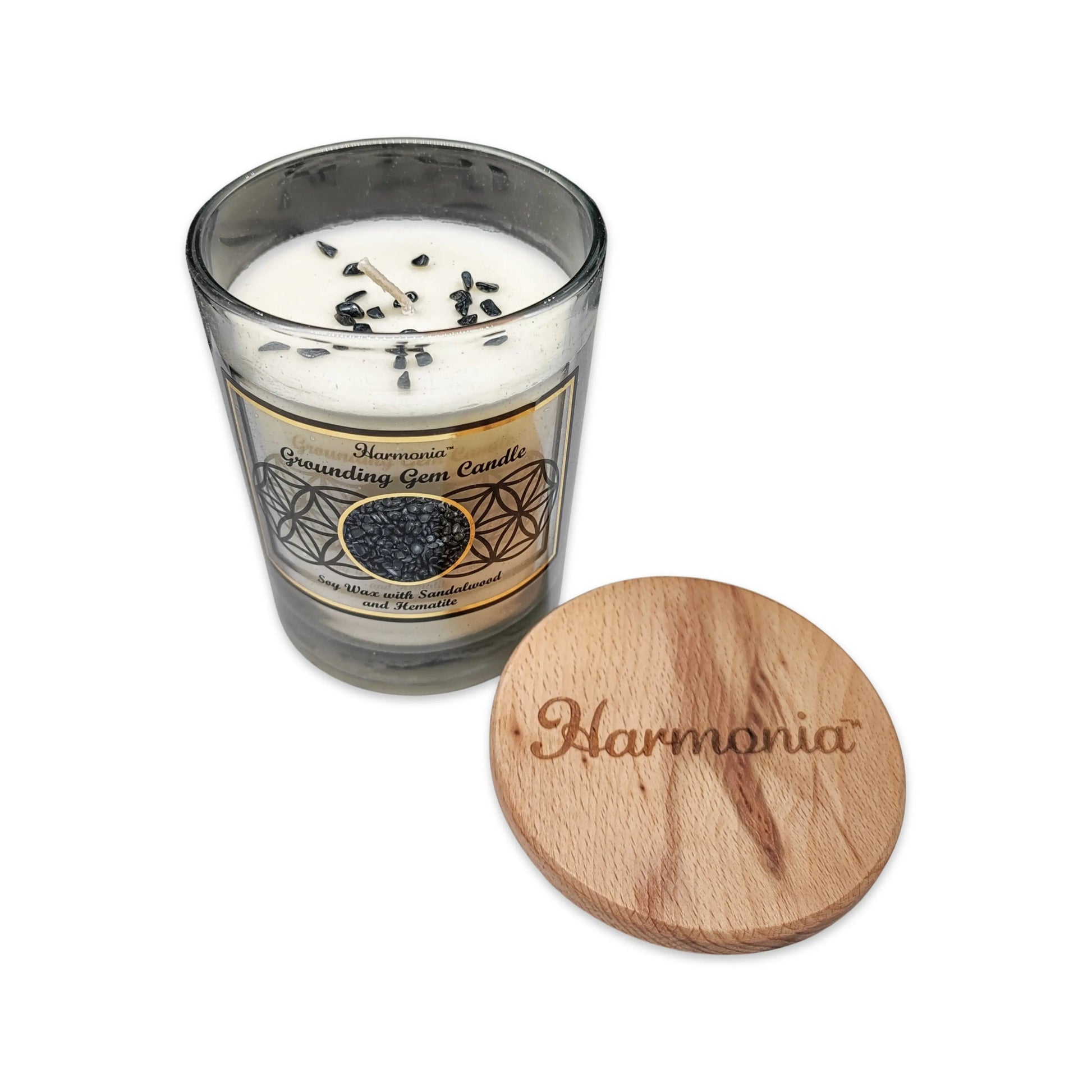 Soy Candle -Harmonia Grounding -Sandalwood & Hematite -9oz -9oz -Aromes Evasions 