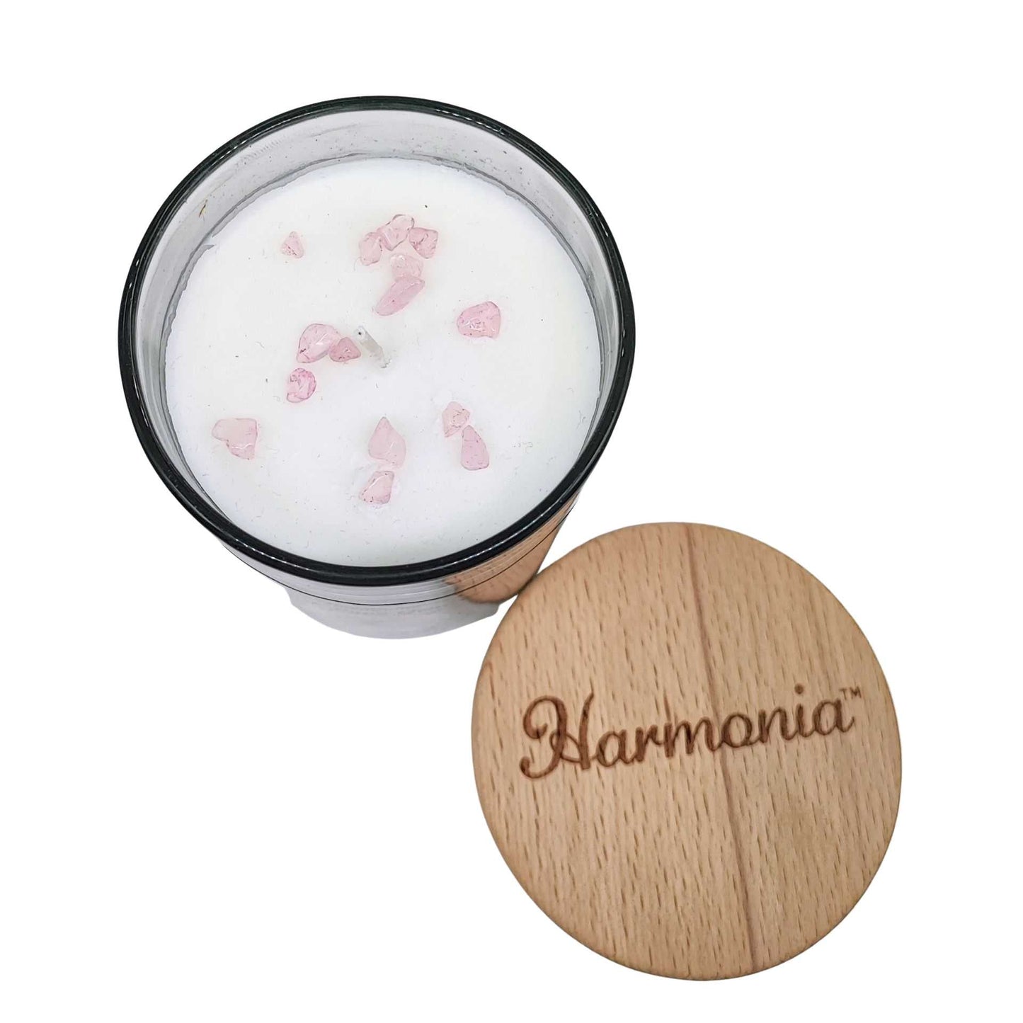 Soy Candle Harmonia -Universal Love -Rose & Rose Quartz -9oz -9oz -Aromes Evasions 