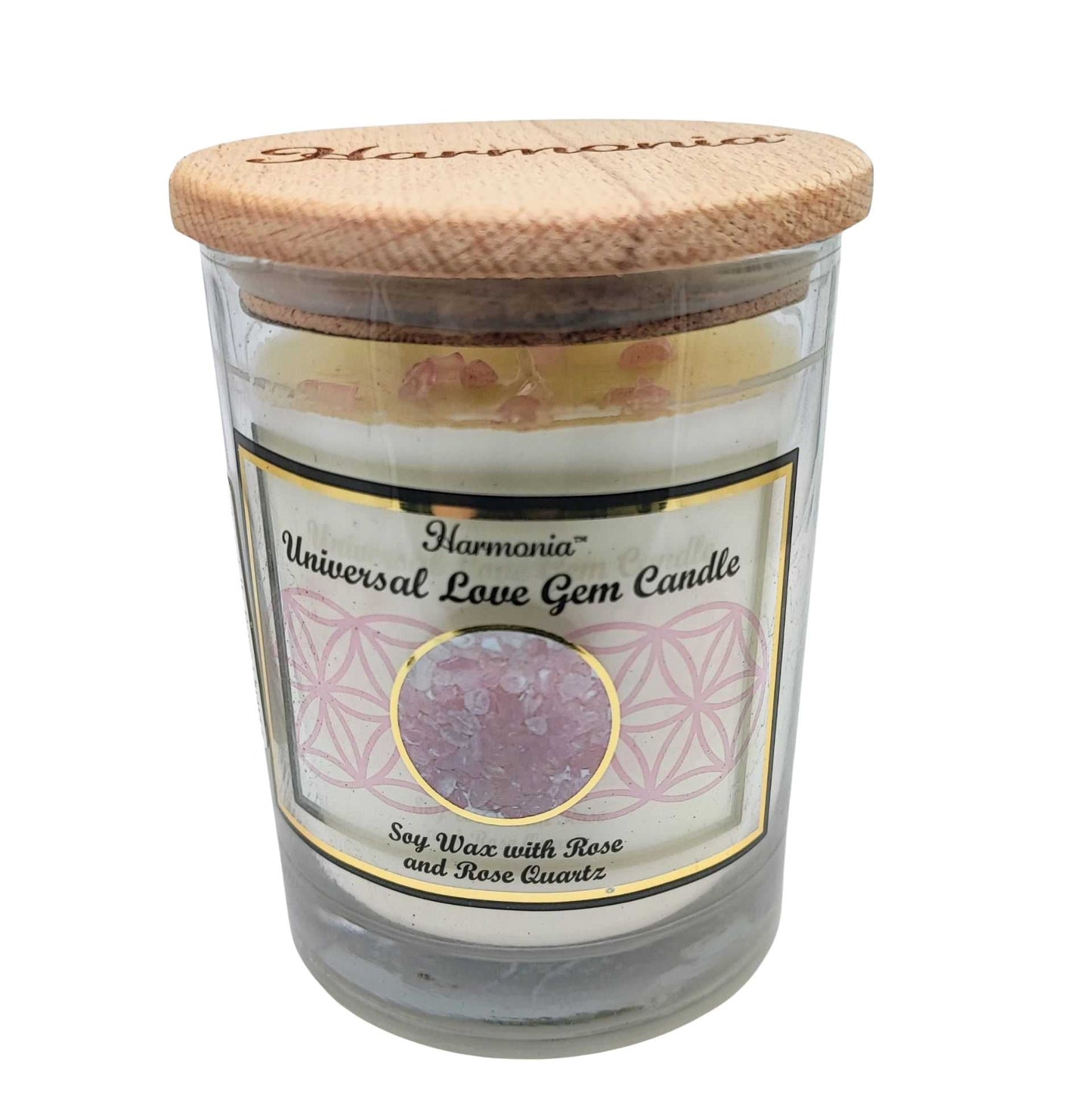 Soy Candle Harmonia -Universal Love -Rose & Rose Quartz -9oz -9oz -Aromes Evasions 