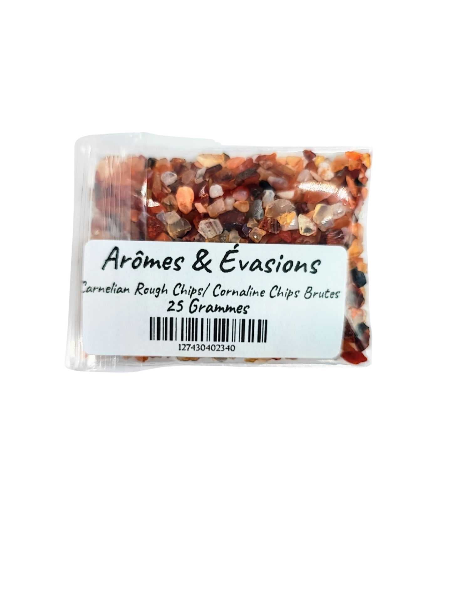 Stone -Rough Chips -Carnelian -Chips -Aromes Evasions 