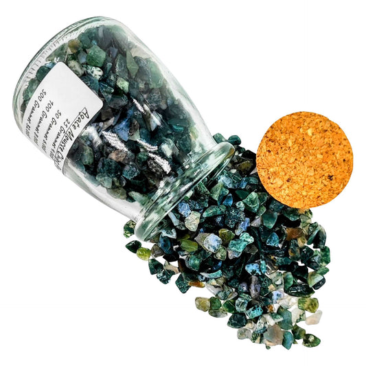 Stone -Tumbled Chips -Agate Green Moss -Chips -Aromes Evasions 