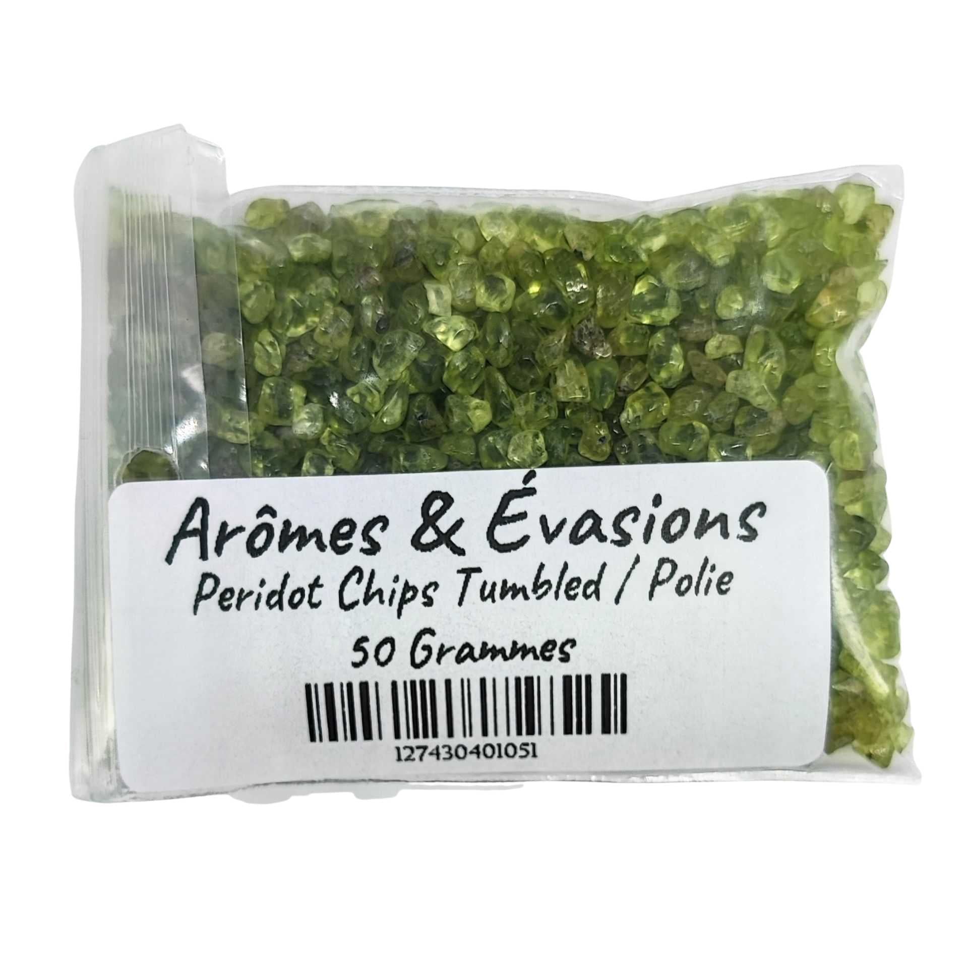 Stone -Tumbled Chips -Peridot -Chips -Aromes Evasions 