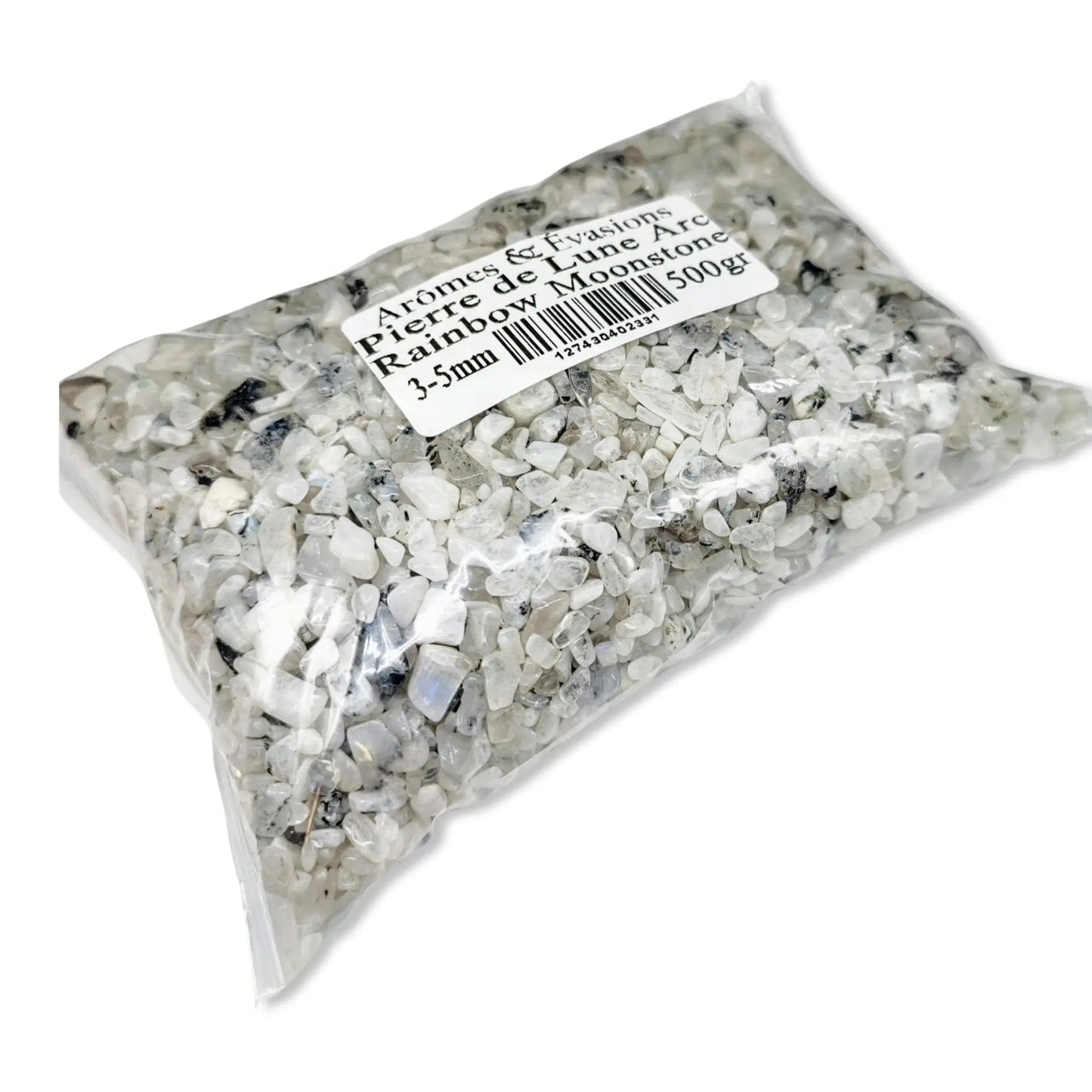 Stone - Tumbled Chips - Rainbow Moonstone - 3 to 5mm 500 g