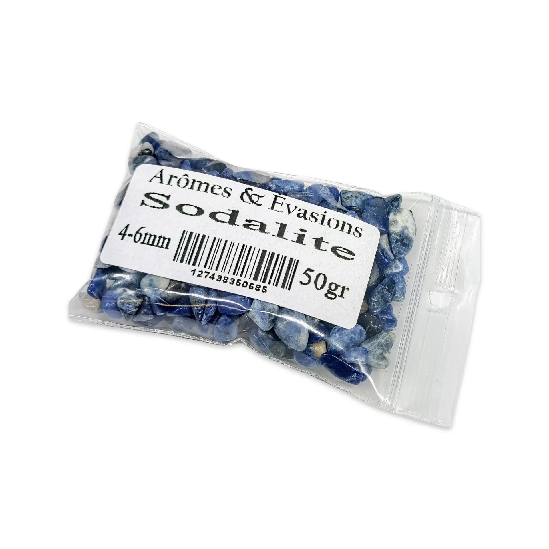 Stone -Tumbled Chips -Sodalite -4 to 6mm -Chips -Aromes Evasions 