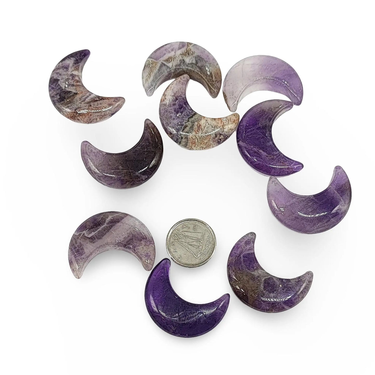 Stone -Natural Amethyst -Sculpture -Moon -Amethyst -Arômes & Évasions