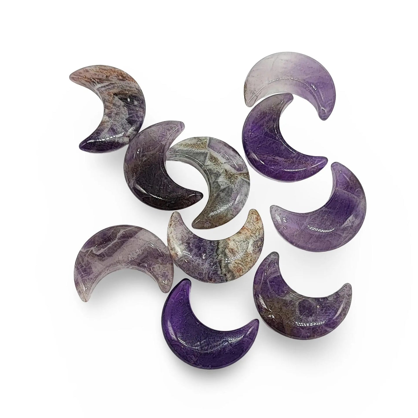 Stone -Natural Amethyst -Sculpture -Moon -Amethyst -Arômes & Évasions