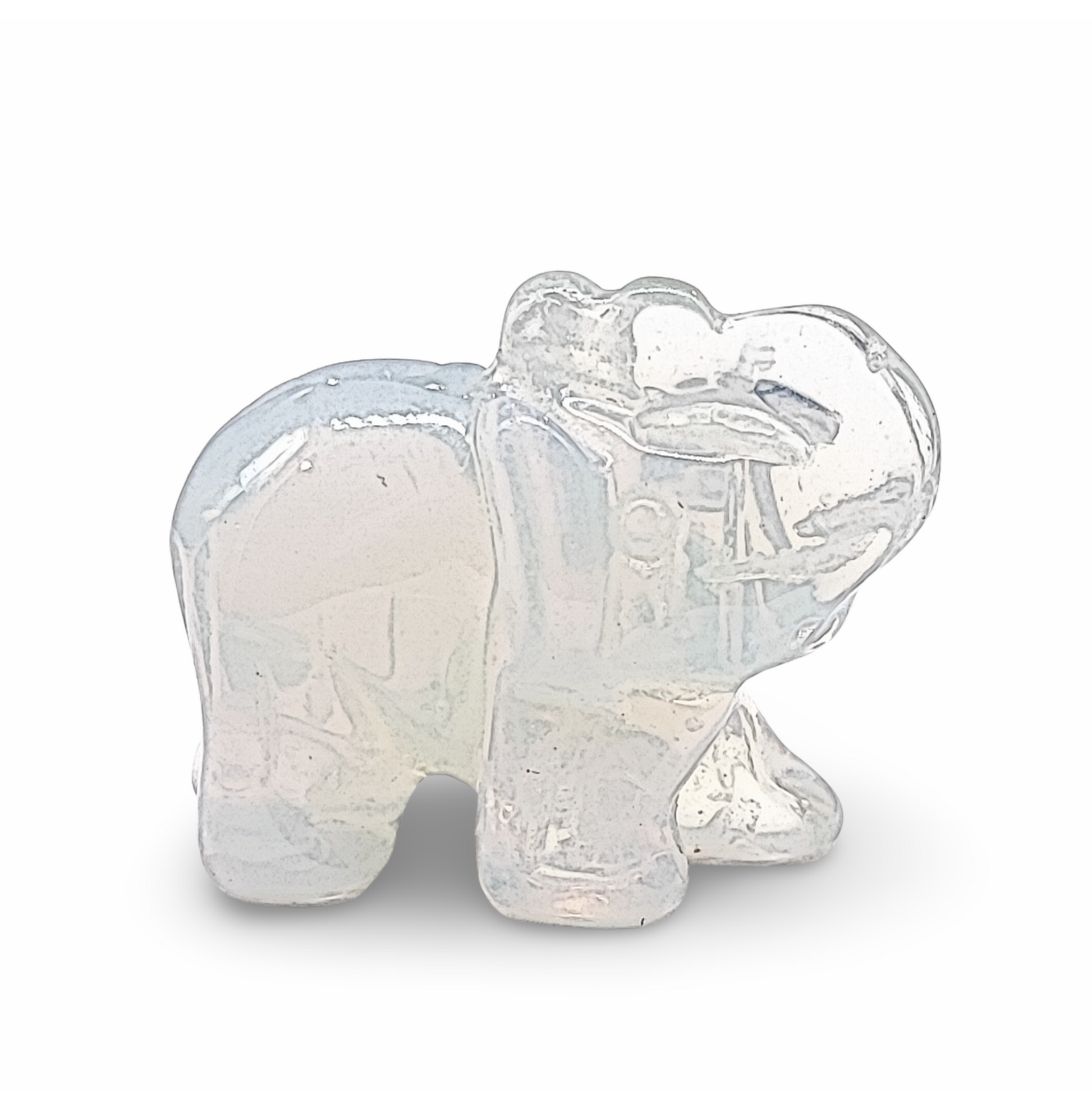 Stone -Natural Opalite -Sculpture -Elephant - Arômes et Évasions