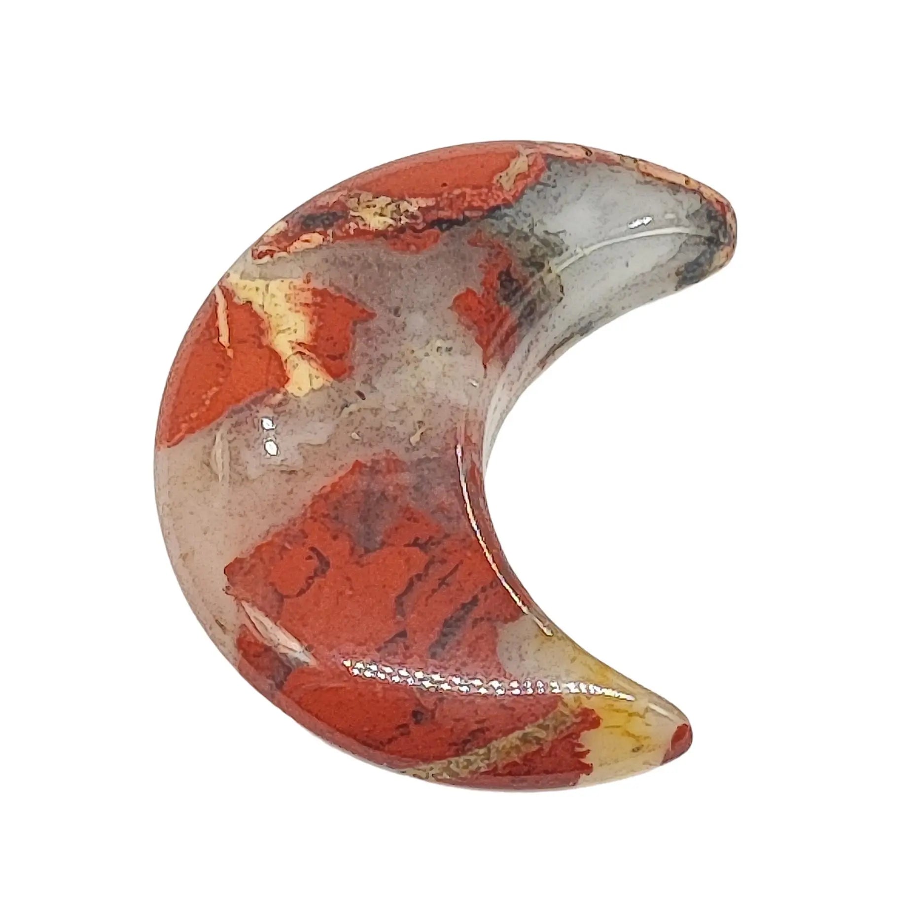 Stone -Natural Red Jasper -Sculpture -Moon -Red Jasper -Arômes & Évasions