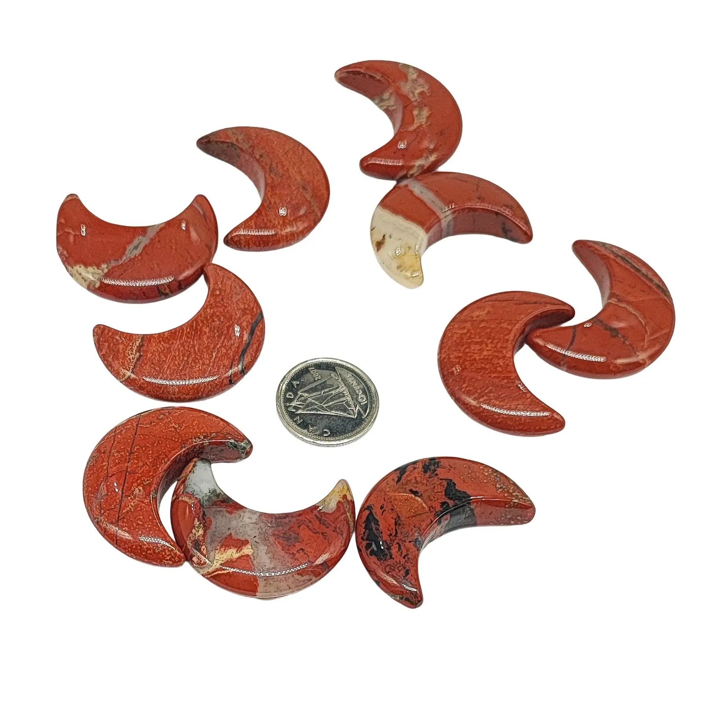 Stone -Natural Red Jasper -Sculpture -Moon -Red Jasper -Arômes & Évasions