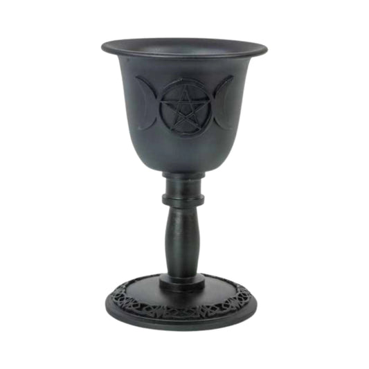 Wicca & Pagan -Chalice Mini Candle Holder -Triple Moon & Pentacle -Chalice -Aromes Evasions 